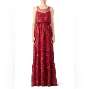 Marchesa Notte Red Floral Gown